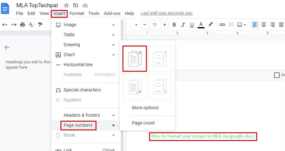 How to Format Your Essay to MLA via Google Docs | 2020 | Toptechpal