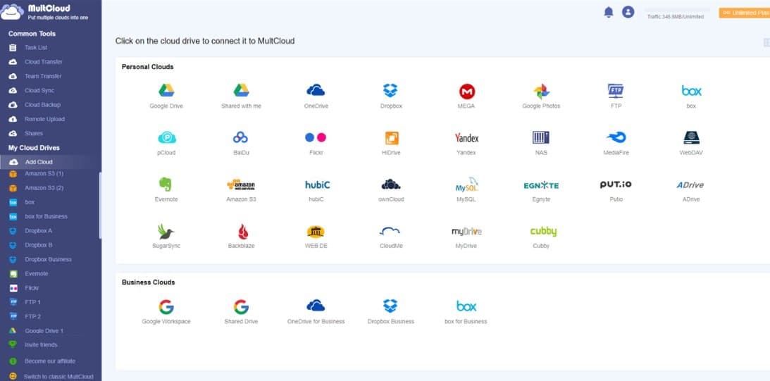 How to Sync between Cloud Storage with MultCloud?