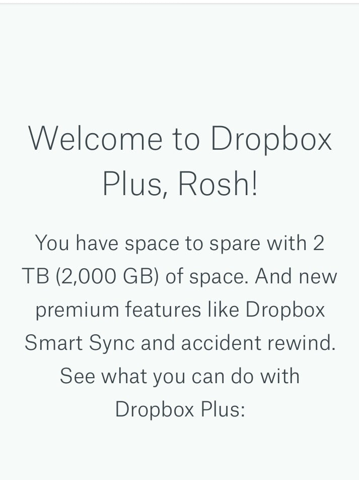 Dropbox plus for free