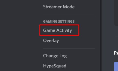 change game activity in discord