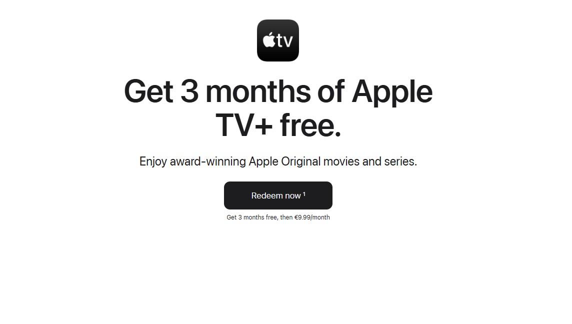 free 3 months apple tv+ gift card code