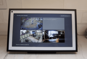 A picture of tablet used as security camera display